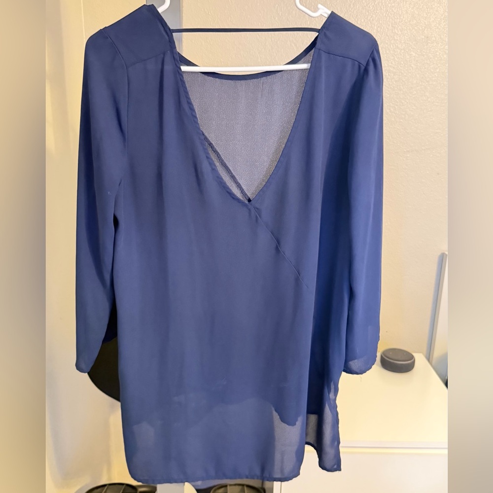 Bellatrix Navy Sheer Blouse